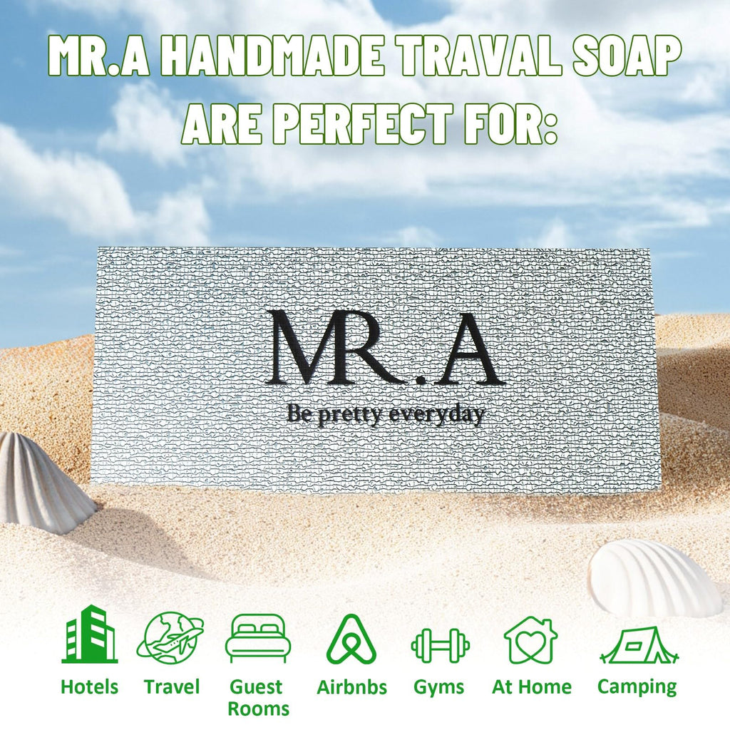 MR.A 23pcs Handmade Travel Soap, Mini Olive Hand Soap Individually Wrapped, Body Bath Gentle Bars Men Women, Travel Size Toiletries for Homeless and Hotel, Essentials Wash for Guest Bathroom