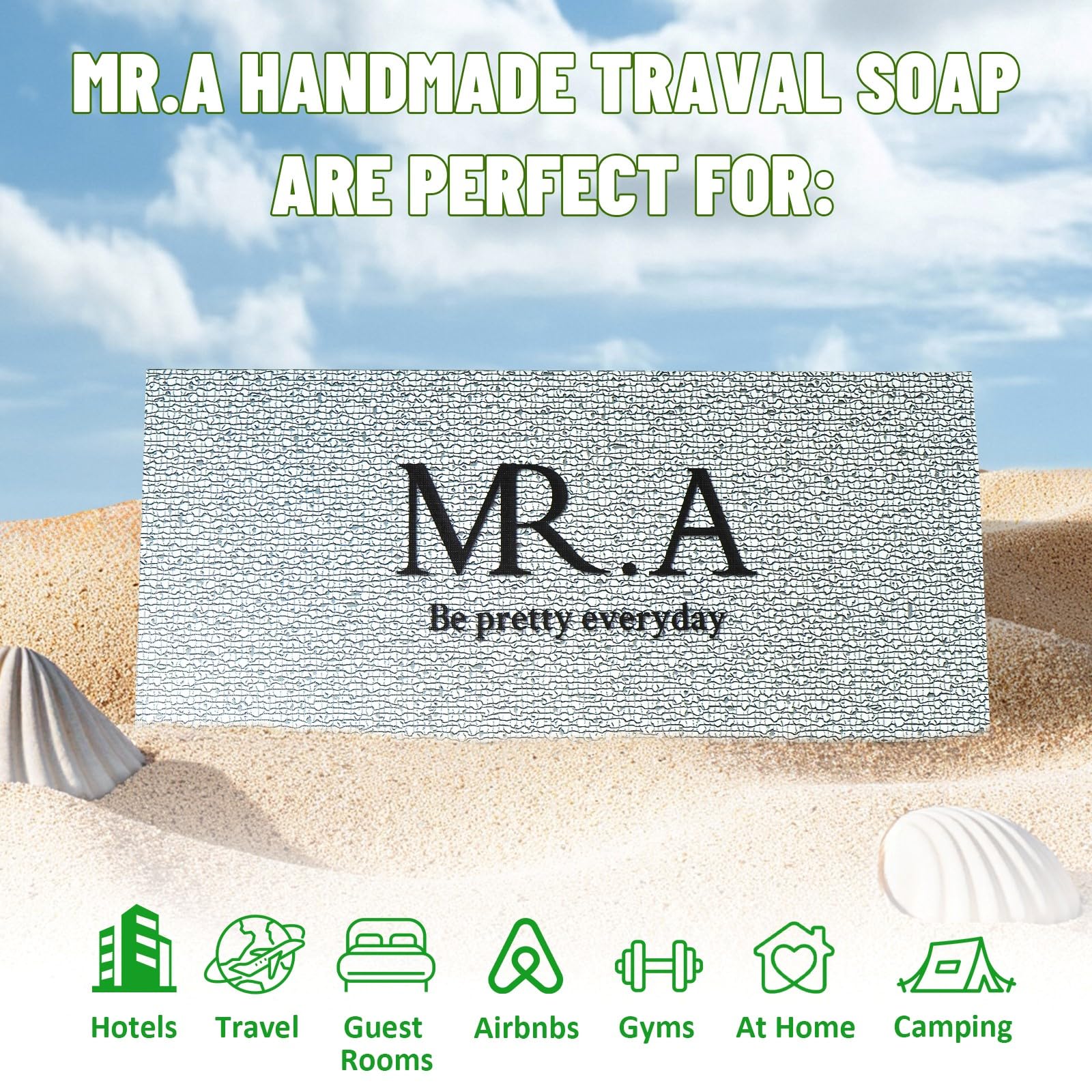 MR.A 23pcs Handmade Travel Soap, Mini Olive Hand Soap Individually Wrapped, Body Bath Gentle Bars Men Women, Travel Size Toiletries for Homeless and Hotel, Essentials Wash for Guest Bathroom
