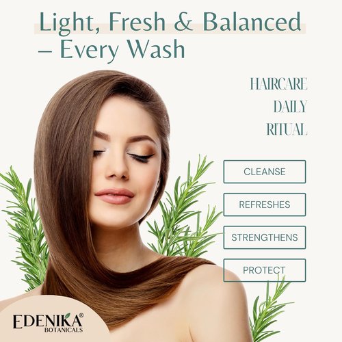 Edenika Botanicals Rosemary Oil Shampoo - Biotin Formula for Thinning Hair | Sulfate-Free, 16 fl oz