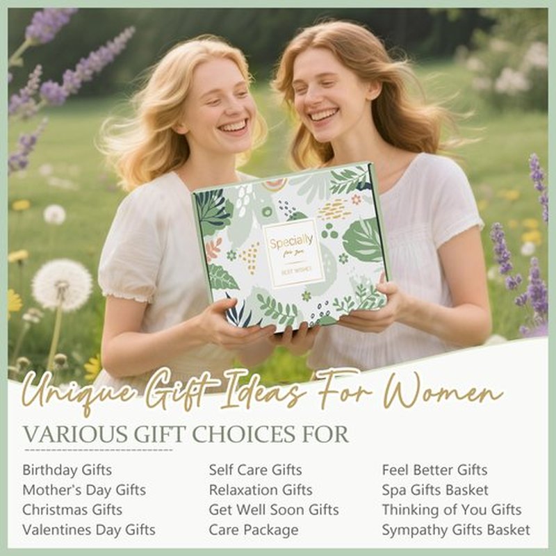 Clexela Gift Baskets for Women, Vanilla Relaxing Spa Gift Baskets, Self Care Kit Get Well Soon Gift Baskets, Care Package for Her Women Mom Friend Sister
