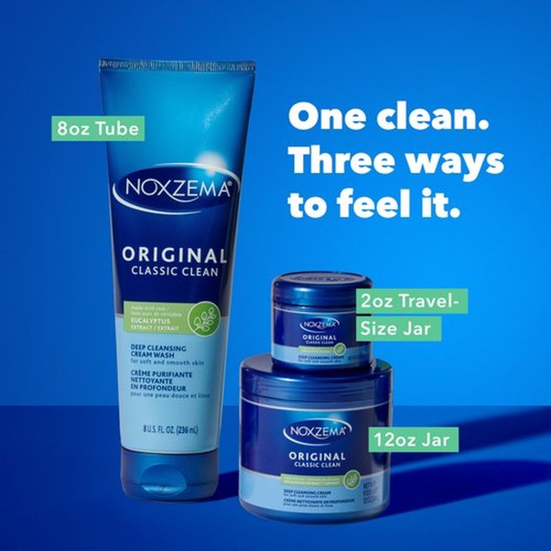 Noxzema Original Classic Clean Face Wash, Deep Cleansing Cream for Fresh, Healthy-Looking Skin, Hydrating Formula Removes Dirt, Oil & Makeup, Dermatologist Tested, 8 oz (6 Pack)