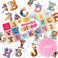 72 PCS Individually Wrapped Temporary Tattoos - ABC Animal & Wildlife Designs, Pre-Cut for Birthday Party Favors & Creative Expression