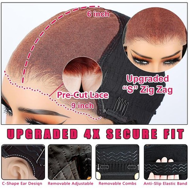 DliliBoon 9X6 Reddish Brown Human Hair Lace Front Wig for Black Women Pre Cut Reddish Brown Lace Front Wigs Human Hair 9x6 Body Wave Lace Frontal Auburn Colored Wig 180% Density (22inch)
