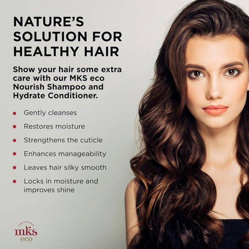 MKS Eco Nourish Shampoo & Hydrate Conditioner Set - Moroccan Argan Oil & Hemp Seed Oil | Vegan & Cruelty-Free (10 fl oz Each)