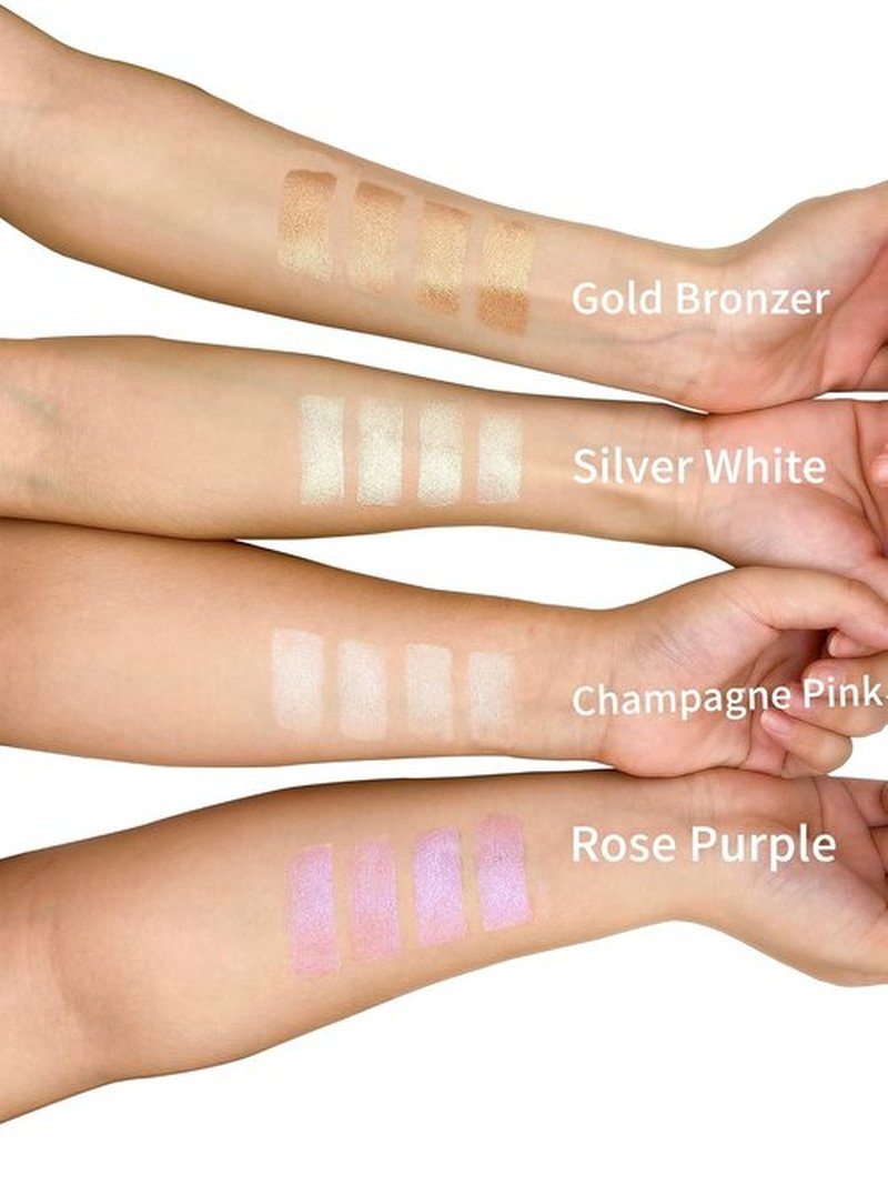 Skiennix Highlighter Palette - Long-Lasting Cream Glitter Makeup in Vibrant Purple