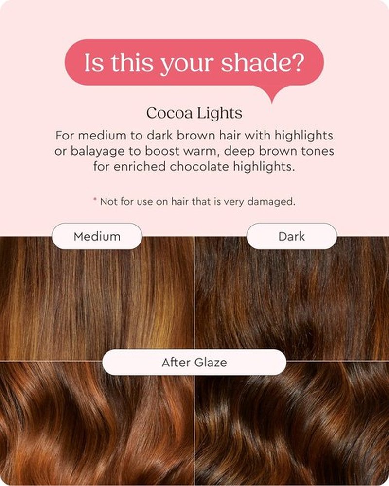 Glaze Super Gloss | Cocoa Lights Conditioning Gloss for Medium to Dark Brown Hair – Enhances Color & Boosts Shine