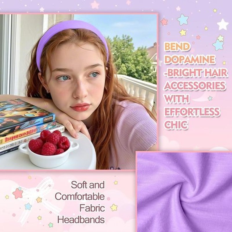 8Pcs Headbands for Women Girls Valentines Day Gifts, Stretchy Soft Neon Head Bands Gift Set Woman Gift for Her Fashion Hair Accessories hairband Galentines Gifts Christmas Easter Basket Stuffers