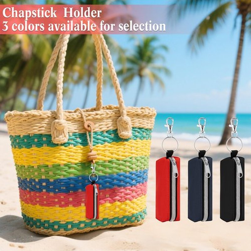 GOCOHHI 3 Pcs Lip Balm Sleeve Pouch Portable Lipstick Holder Bag Clip-on Makeup Travel Accessories Great Stuffers Gift for Women
