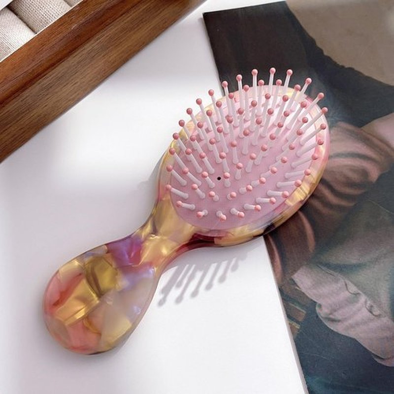 Textention Detangler Hair Brush for Curly or Straight, Wet and Dry Hair, Cellulose Acetate Detangling Brush, Hair brushes for Women & Men, Adults, for Shower & Travel (2pcs)