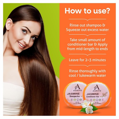 Jasmine Shampoo & Conditioner Bar - Strengthen & Volumize All Hair Types | 2.12 oz Natural Ingredients