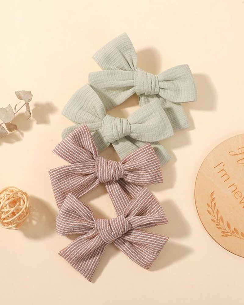 doboi 20PCS Baby Girls Linen Hair Bows Clips Fully Lined Hair Barrettes Accessories for Babies Infant Toddlers Kids