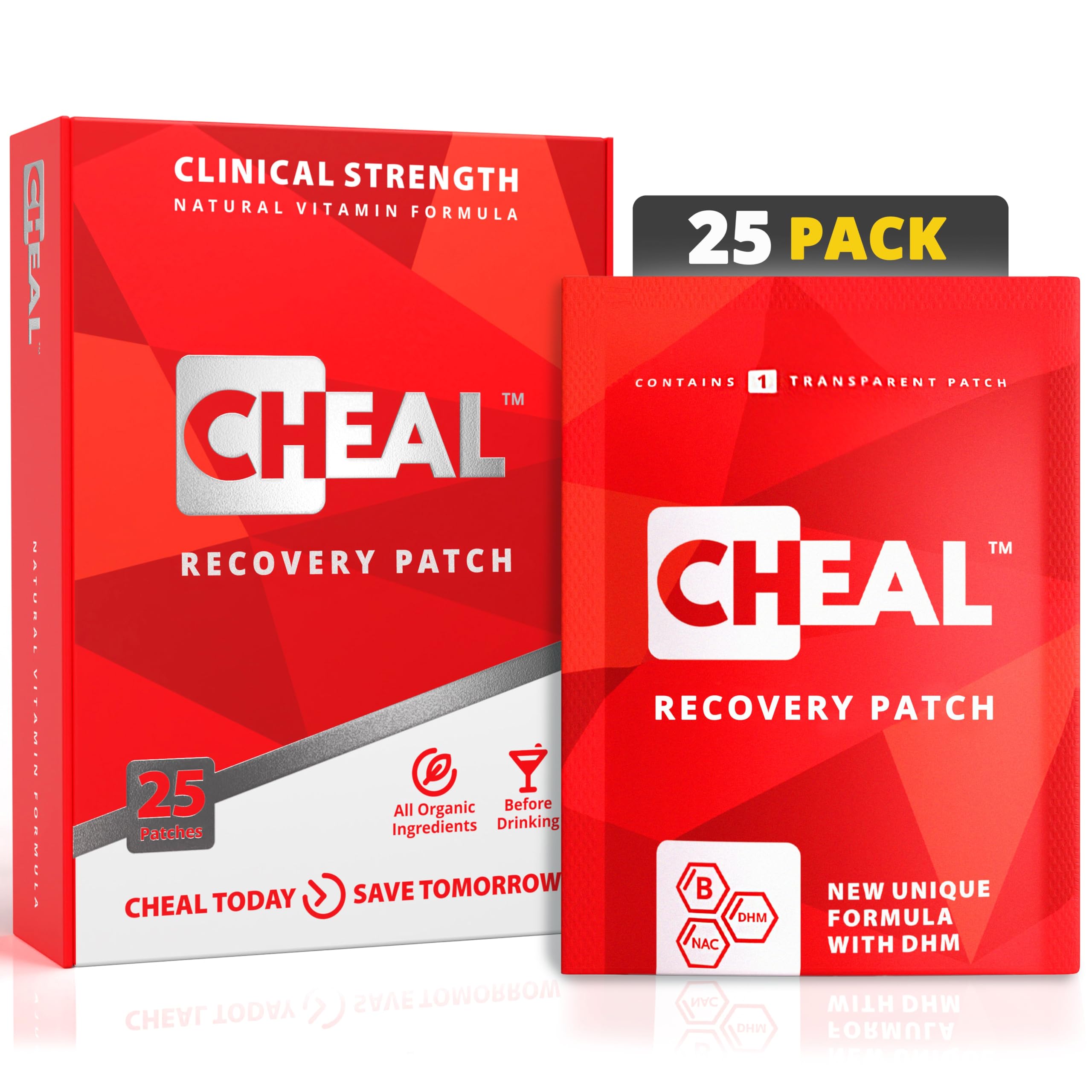 CHEAL Recovery Patch - 25 Pack - Patches for Better Morning | Before Drinking Use - Wake Up Refreshed | Natural Ingredients Patch for Party - Individually Packed