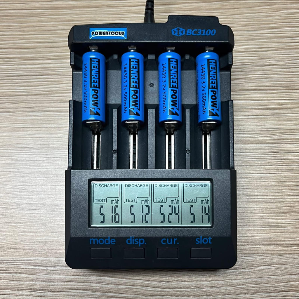 Henreepow LiFePo4 Battery 14430, 3.2v Rechargeable Solar Batteries, 500mAh LiFePo4 Battery for Outdoor Solar Garden Lights, Shaver, Flashlight, Toothbrush (6pack-Not AA Size)