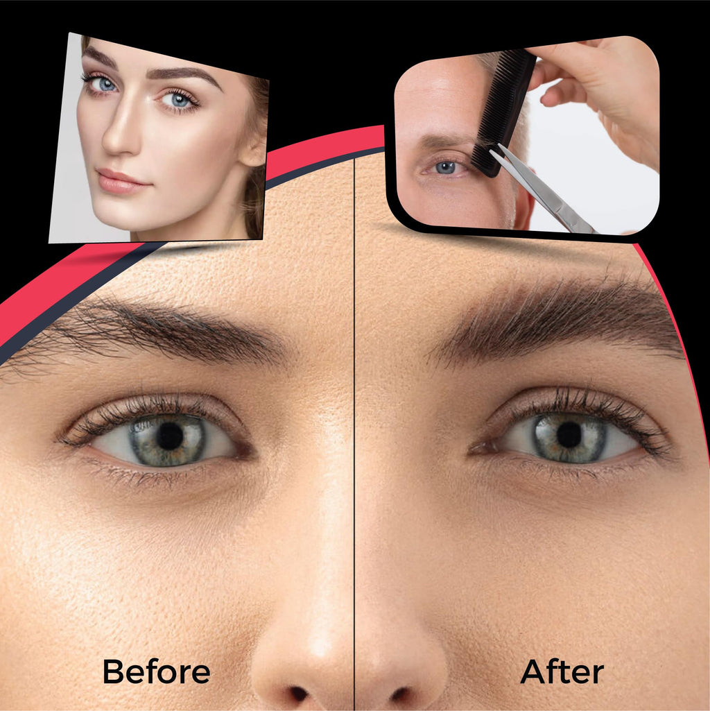 Suvorna Eyebrow Scissors for Women - Small Scissors for Beard, Mustache, Facial, EyeLash, Nose & Ear Hair - Eyebrow Trimmer for Women and Men, brow scissors for barbers and professionals