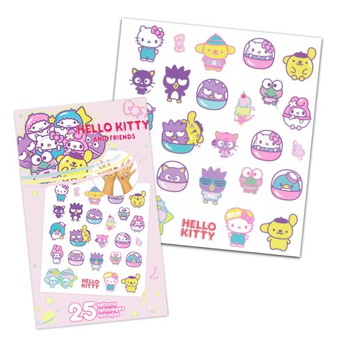Hello Kitty Hair Accessories Set for Kids - Bundle with 2 Bows, 3 Elastics and 1 Clip, Tattoos, and More | Hello Kitty Accessories for Girls