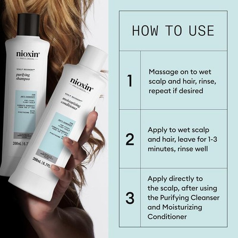 Nioxin Scalp Recovery Anti-Dandruff System Kit - Relieves Itchy & Flaky Scalp | Trial Size