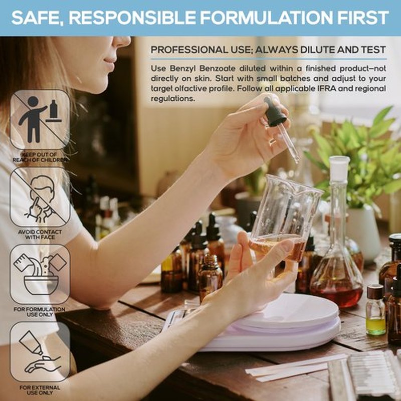 Benzyl Benzoate USP Grade Liquid 8 fl. oz. - Great for Fragrance/Aroma Compounds, Cosmetics, Hair & Scalp Products.