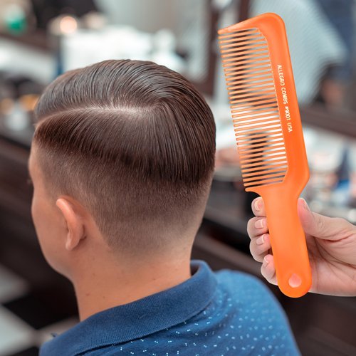 Allegro Combs 9001 Hair Combs Flat Top Clipper Blending Fading Combs Cutting Barber Flattop Thinning Hair Combs Hairstylist Flexible For Women Men Shampoo Usa 2 Pc. (Neon Orange)