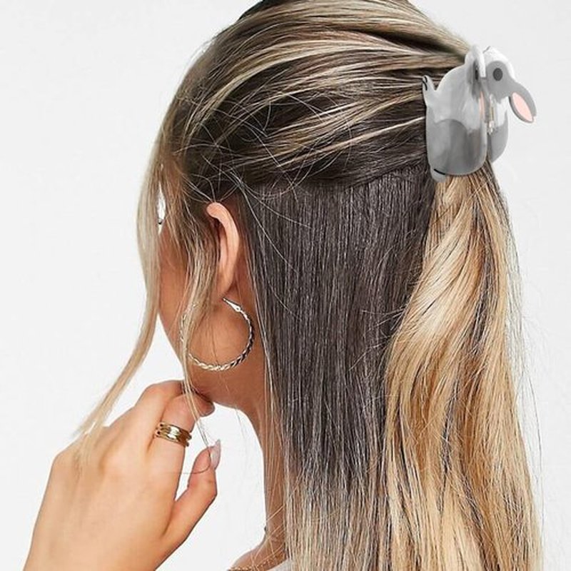 Hapdoo Rabbit Hair Clip, Cute Bunny Animal Hair Claw Clip for Women Girls, Acetate Funny Farm Hair Accessories Easter Gift