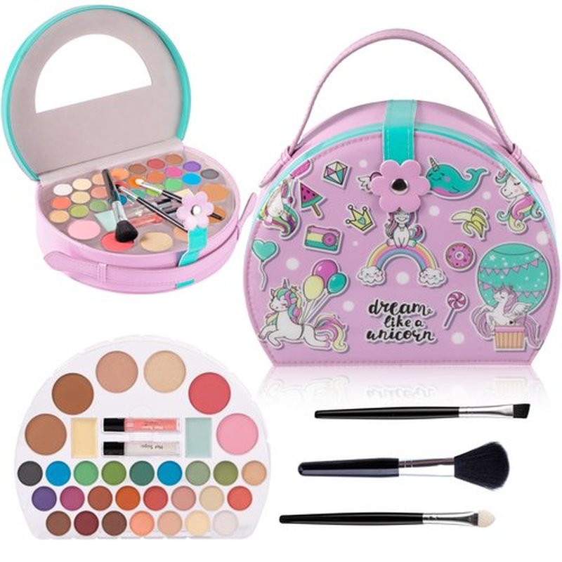 Hot Sugar Girls Makeup Kit, Stylish Cosmetics Gift Set for Birthday Christmas (Pink Unicorn)