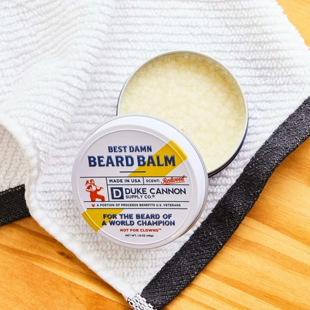 Duke Cannon Supply Co. Best Damn Beard Balm - Redwood Scent, 1.6 oz.