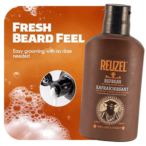Reuzel Refresh No Rinse Beard Wash - Gentle Cleansing Formula for Men | 200 ml