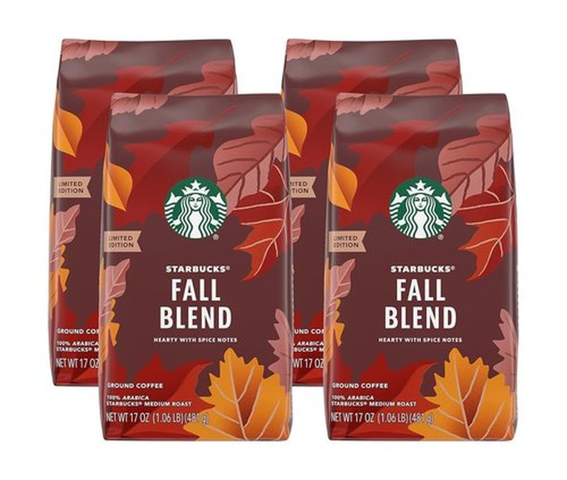 Starbucks Limited Edition Ground Coffee - Fall Blend Medium Roast 100% Arabica | 17 Ounce Bag (Pack of 4)