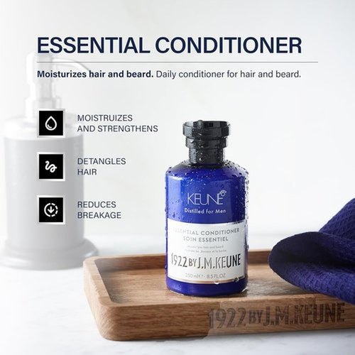 1922 by J.M. Keune Essential Conditioner - Moisturizing & Strengthening for Men, 8.5 Fl Oz