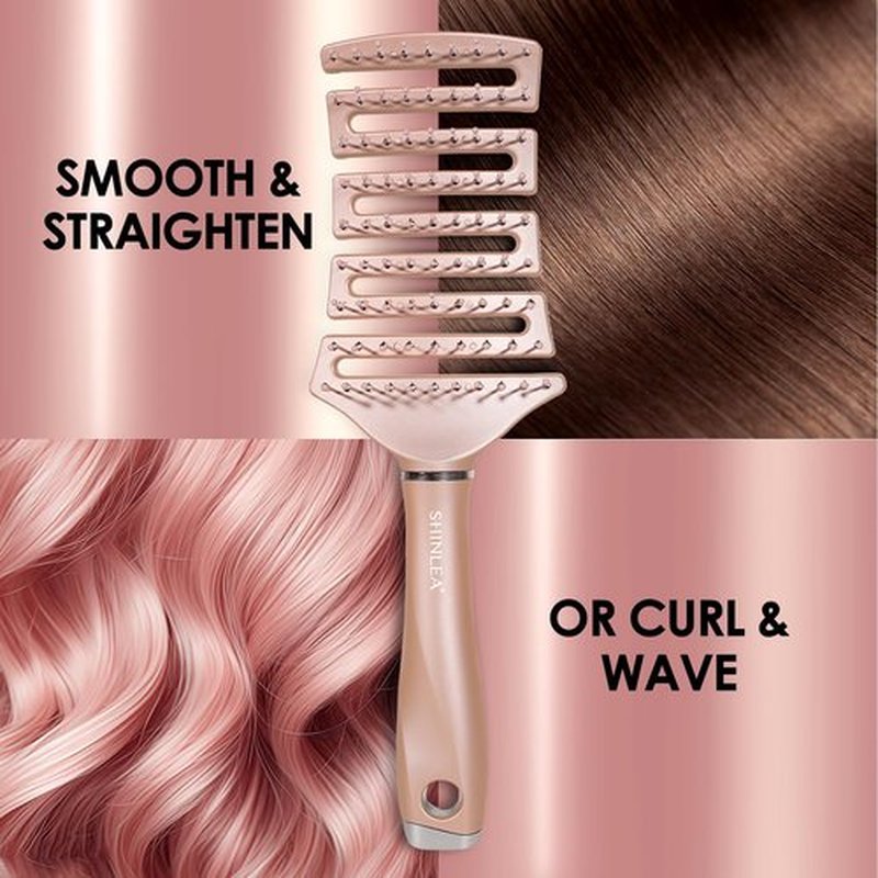 Curved Detangling Hair Brush, Vented Detangler Brush Faster Blow Drying, Wet Hair Brushes for Women, All Hair Types Wet Dry Curly Thick