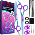 Hair Cutting Scissors Shears Kit, 6.7” Barber Scissors,Professional Haircut Kit,Stainless Steel Hairdressing Thinning Scissors Shears for Barber,Salon,Women,Home,Men