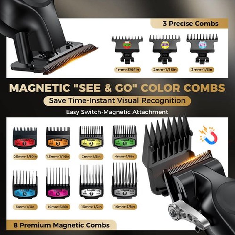 ATVOXIS Hair Clippers for Men Professional, Barber Clippers and Trimmers Set, Cordless Hair Clippers, Hair Cutting Kit, Barber Kit, Haircut Kit, Maquina para Cortar Pelo De Hombre