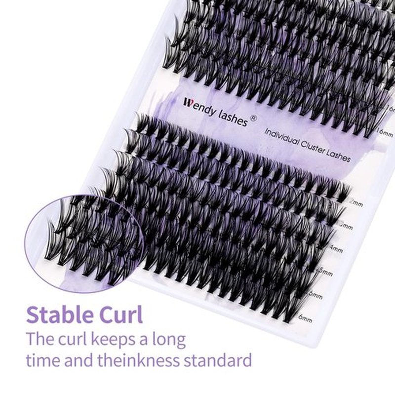DIY Lash Clusters Natural: 280Pcs, 30D+40D, Wendy, Lightweight, Wispy, Waterproof, Cat Eye, D Curl, 12-16mm Mixed, RR126