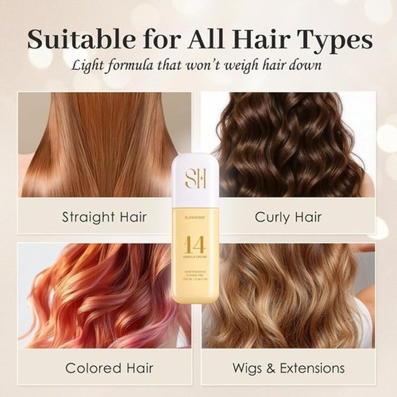 Hair Perfume for Women – Vanilla Cream, Alcohol-Free Soft & Moist Deodorizing Hair Spray & Body Mist, Long-Lasting Clean Fragrance for Hair, Wigs & Fabric, Valentine’s Day Gift, 100ml / 3.38 fl oz