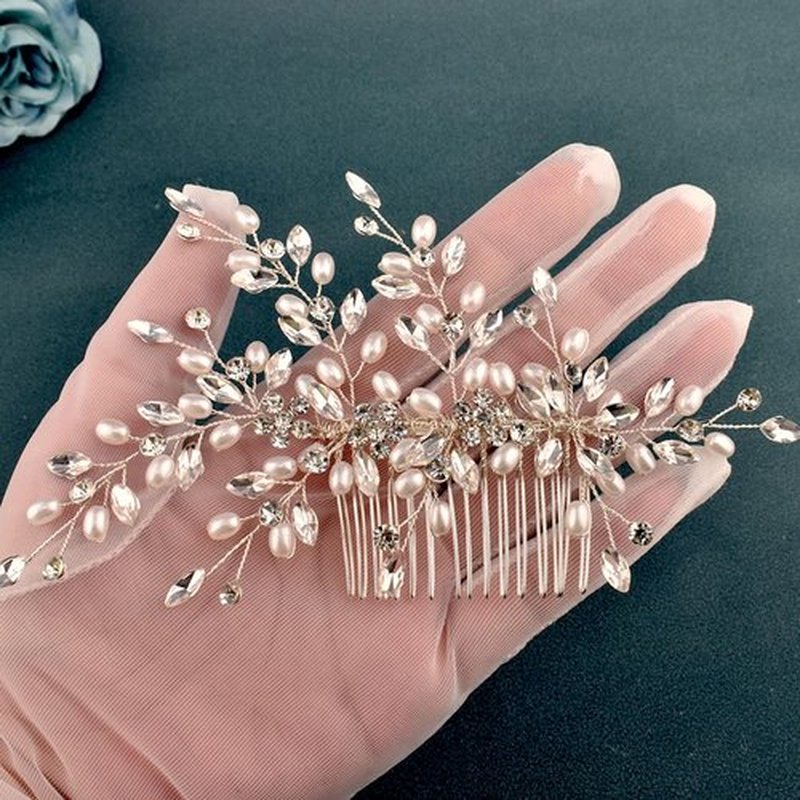 Mpoikba Bride Headpiece, Bridal Hair accessories, Elegant Wedding Hair Pieces for Brides(Silver)