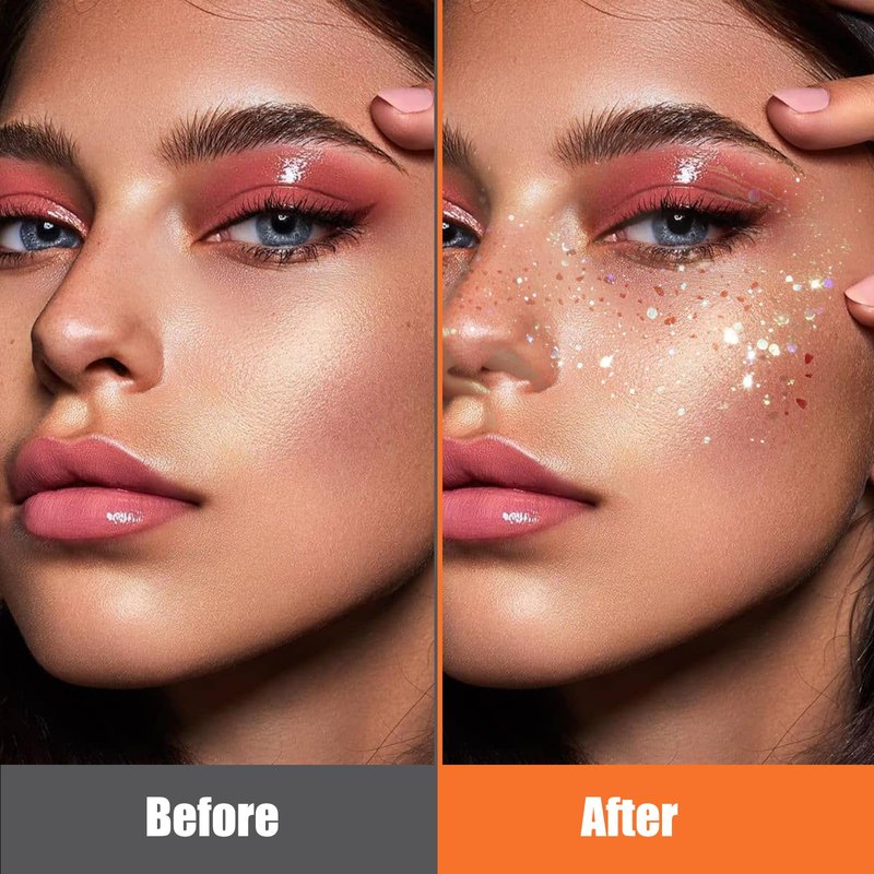 Vodolo Glitter Freckles Face Tattoo,12 PCS Festival Rave Accessories for Women,Gold Silver Face Waterproof Sparkles Freckles Half Magic Makeup Jewels Stickers (12PCS)
