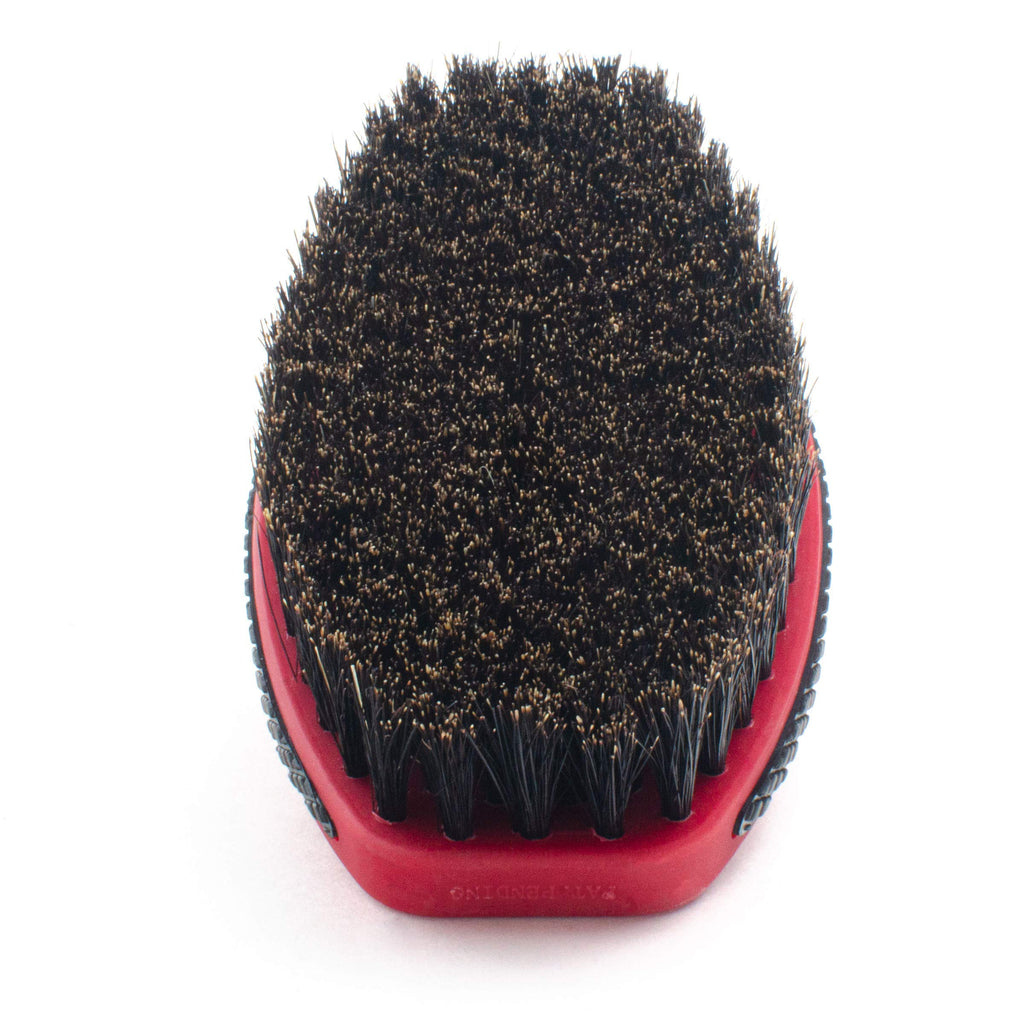 Crown Quality Products 360 Sport Wave Caesar 2.0 Boar Bristle Hairbrush, Soft, Red Velvet - Non-Slip Grip, Waterproof Design - The Ultimate 360 Wave Brush