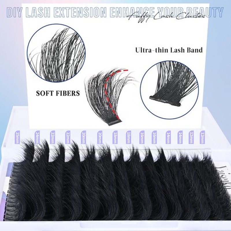 Lash Clusters 300D Thick Long 12-25mm Volume Cluster Eyelash Extensions 224Pcs Wispy Individual Lashes D Curl Waterproof Eyelash Clusters Soft False Eyelashes DIY at Home, by Yaiseiko