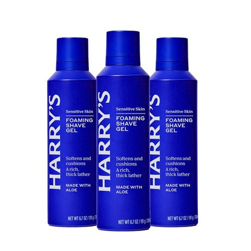 Harry's Foaming Shave Gel for Men - Aloe Infused, Soothing Formula - 3 Pack, 6.7oz Each