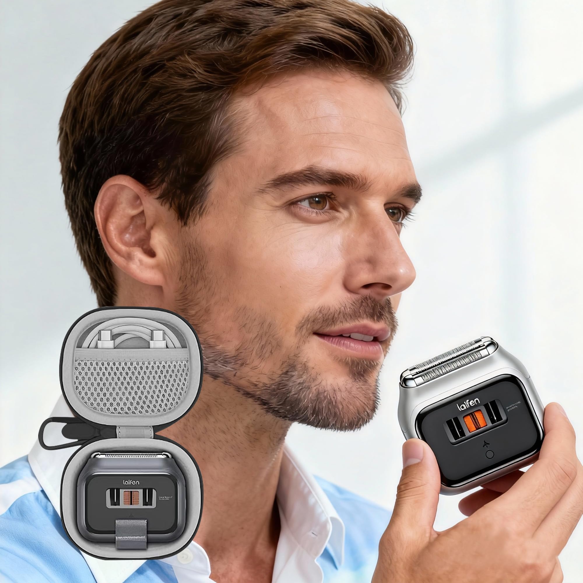 Electric Shaver Razor Case Compatible with Laifen P3 Pro, Protective Travel Storage Box with Mesh Pocket for Shaver Accessori