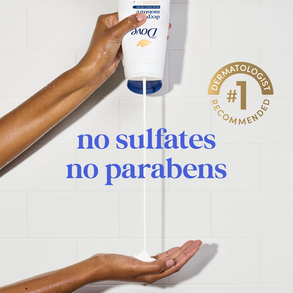 Dove Body Wash with Natural Nourishers for Instantly Soft Skin and Lasting Nourishment Deep Moisture Cleanser That Effectively Washes Away Bacteria While Nourishing Your Skin 20 oz,(Pack of 8)