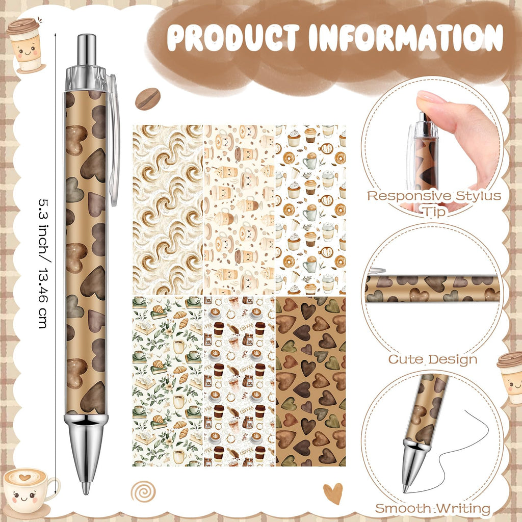 Gilprop 54 Pcs Coffee Theme Gifts 6 Pads Sticky Notes Memo Note 12 Cute Ballpoint Pens 36 Coffee Cup Shaped Paper Clips Bookmarks for Office Supplies Party Favor Coworker Employee Staff Team Gifts