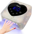 Linssy UV Nail Lamp, 72W Cordless Nail Lamp Nail Dryer with 5 Timer Settings, Large Heart Shape Smart LCD Screen with Touch Control UV Light for Nails, Professional LED Nail Lamp (Diamond)