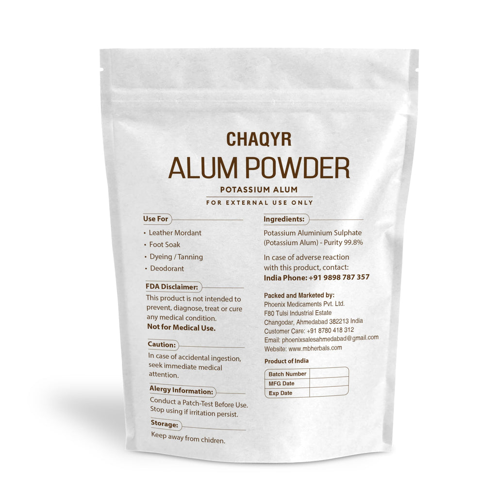 Chaqyr Alum Powder (Finely Granulated Form) Potassium Alum Mineral Salt, 8 oz, for Deodorant, Leather Tanning, Foot Soak, Lab Reagent Grade External Use
