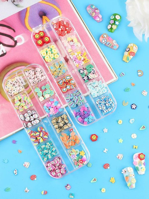 24 Grid Easter Nail Art Glitter Sequins, Kalolary Easter 3D Nail Art Glitter Stickers Decals Nail Art Supplie Mixed Shapes Cute Eggs Rabbits Carrot for Women Nail Art Decor and DIY Craft