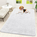 OLANLY Dog Door Mat - Absorbent Non-Slip Chenille Mat for Muddy Paws | 59x35, Quick Dry, White