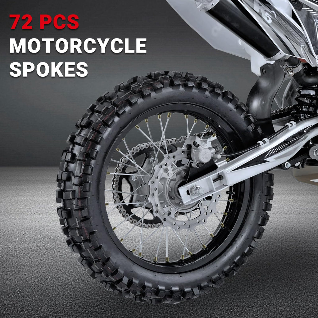 AICARS Motorcycle Spoke 170mm Length with 17 x 10mm Nuts Metal Motorcycle Wheel Spokes - Pack of 72