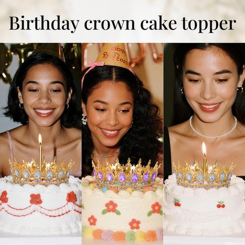 Onedor Silver Crown for Women Crystal Rhinestone Tiara Queen Headpiece for Wedding Prom Pageant Birthday Princess Theme Costume Party Hair Accessories and Cake Topper Decoration