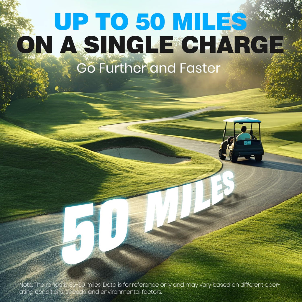 VATRER POWER 48V 105Ah Lithium Golf Cart Battery, Built-in Smart 200A BMS, with Touch Monitor & Mobile APP, 4000+ Cycles Rechargeable LiFePO4 Battery, Max 10.24kW Power Output, Perfect for Golf Carts