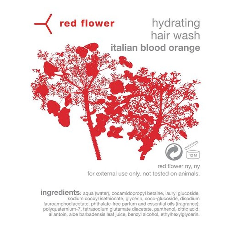 Red Flower Hydrating Shampoo - Sulfate-Free Moisture Boost with Coconut Glycerin & Pro-Vitamin B5 | 10 oz