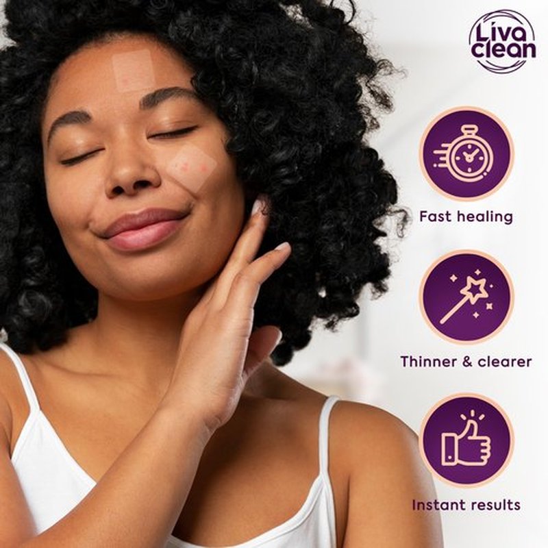 Livaclean 40CT Large Pimple Patches for Face - Big Pimple Patches Large Hydrocolloid Patch for Blemishes - Body Nose Forehead Chin Acne Patch - XL Zit Stickers